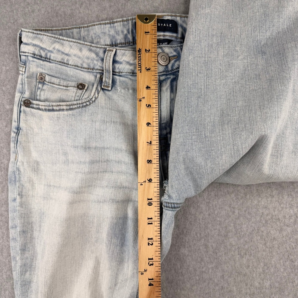 Aeropostale Low Rise Flare Jeans Light Wash Distressed Blue Denim Size 8 Reg - Picture 6 of 10